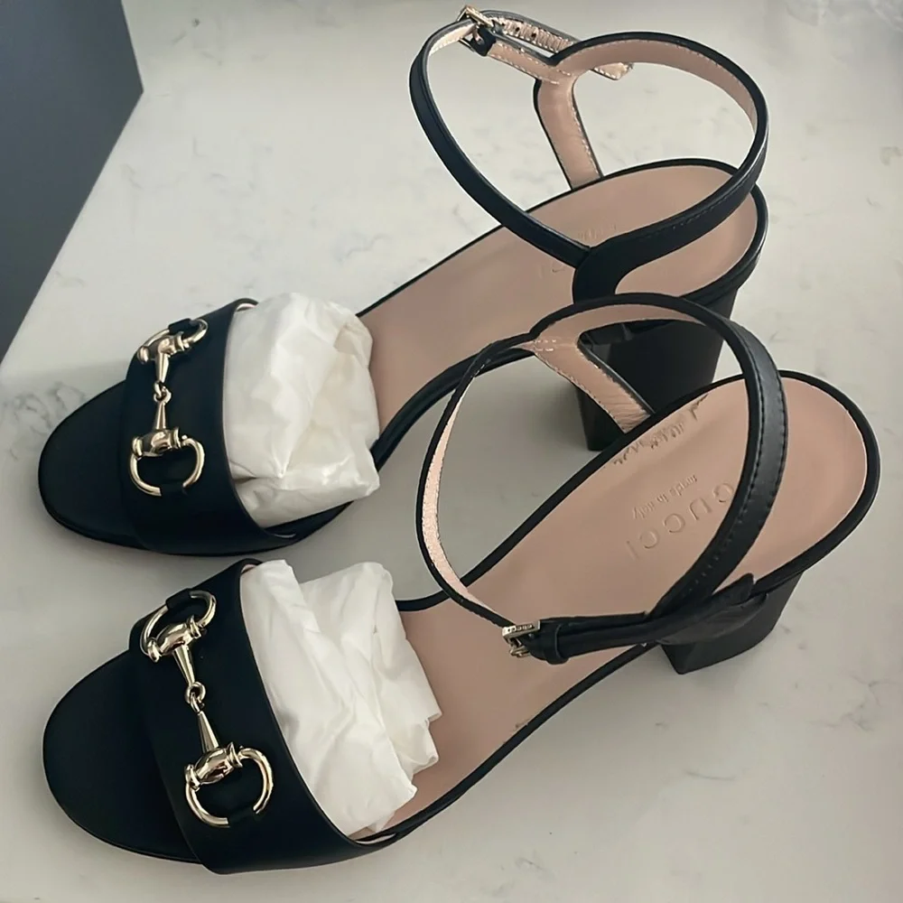 Black Gucci Miro Horsebit Heels Size 38